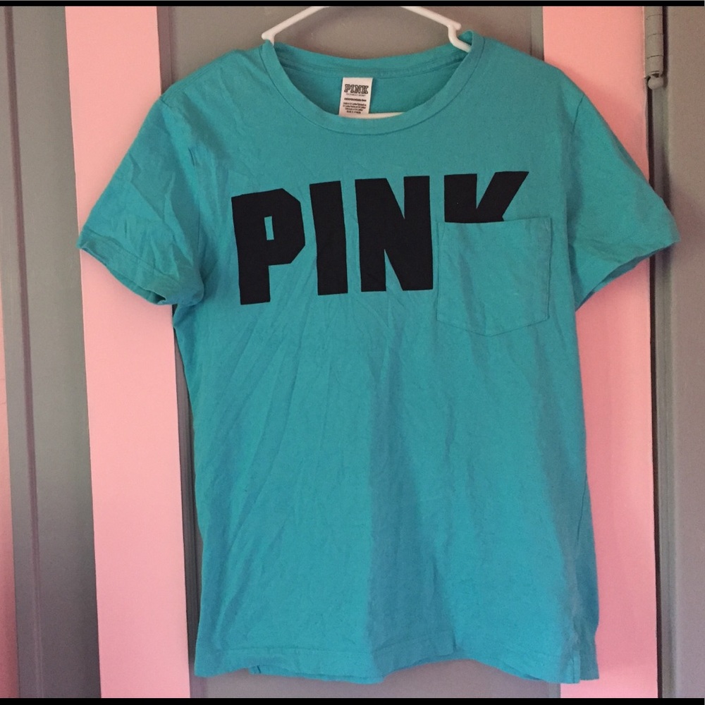 PINK turquoise blue oversized t-shirt :)